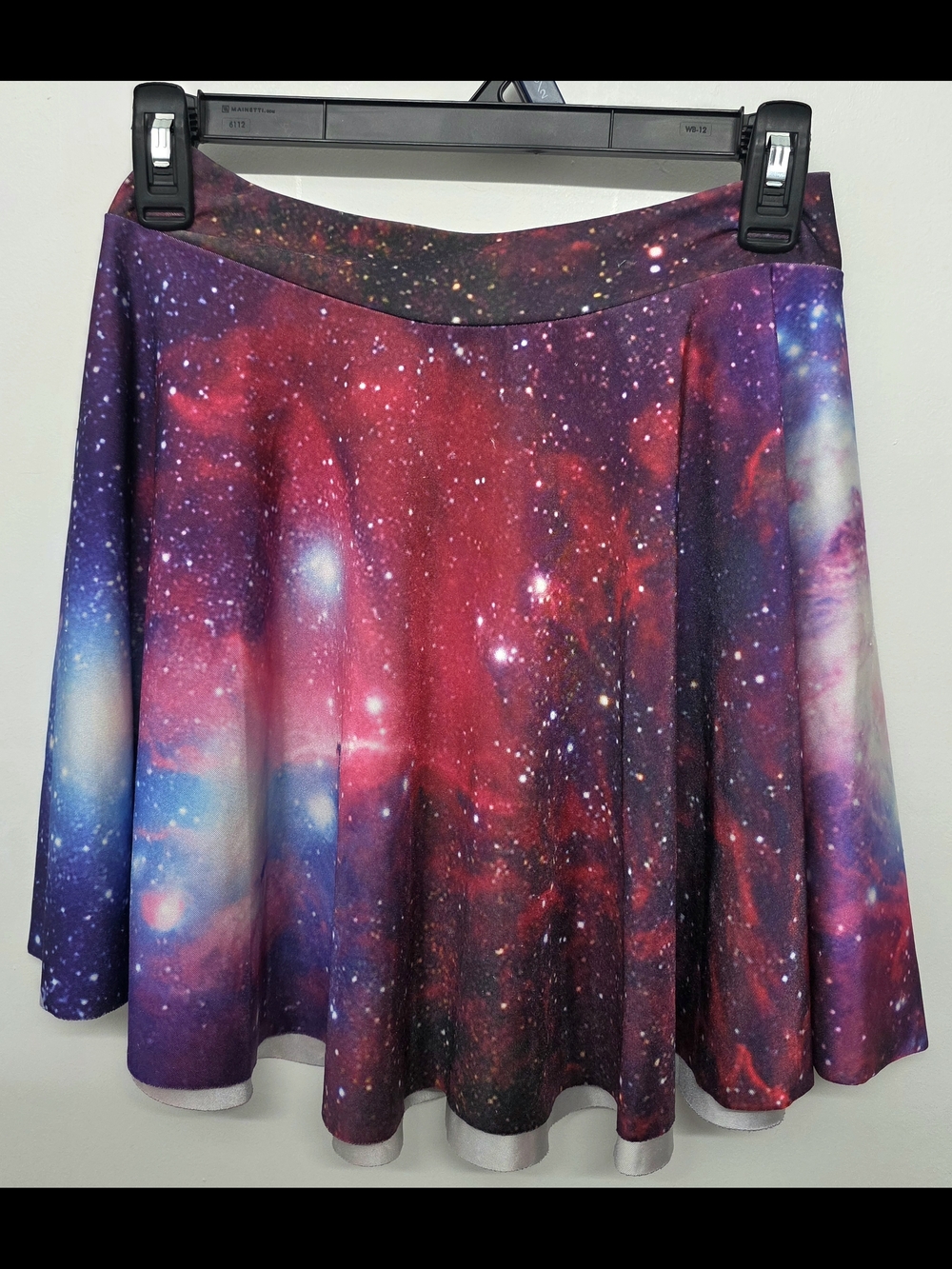 Galaxy Print Circle Skirt - Vibrant Red & Purple
